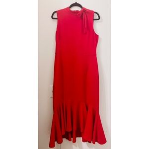 Women’s Red Mermaid Style Midi Dress